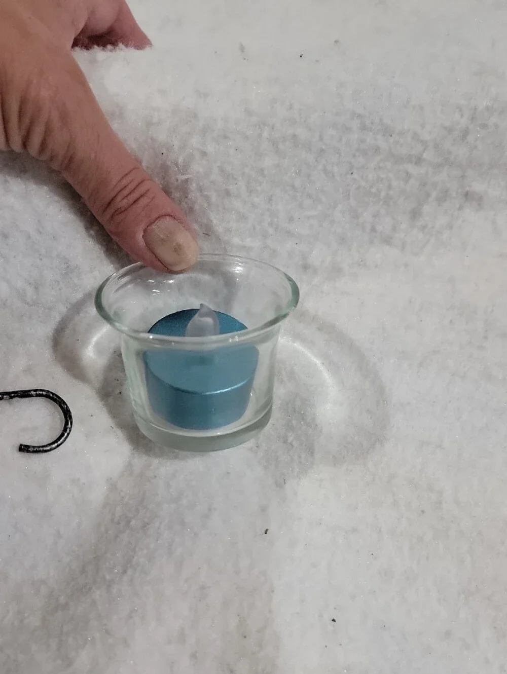 Silver Star-Shaped Metal Hanging Tealight Candle Holder with Blue Accents NWOT